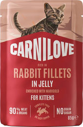Carnilove Kitten Pouch Stückchen in Gelee Kaninchen Getreidefrei 24 x 85 g – Bild 1 von 2