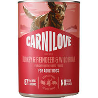 Produktbild von Carnilove Nassfutter Pastete Lamm und Wildschwein für erwachsene Hunde getreidefrei mit hohem Fleischanteil 12 x 400 g