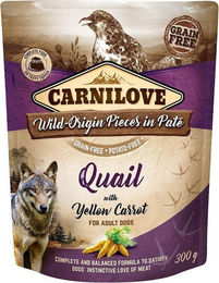 Carnilove Nassfutter Paté Wachtel mit gelber Karotte für ausgewachsene Hunde getreidefrei 12 x 300 g - 12 x 300 g – Bild 1 von 8
