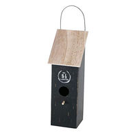 Produktbild von CasaJame Vogelhaus Nistkasten für Wildvögel aus Holz in Schwarz 10x10x30 cm