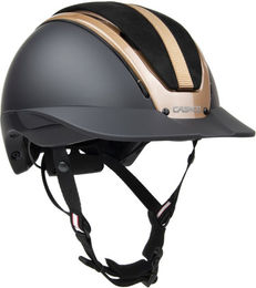 Casco Reithelm DUELL One Unisex Leder Schwarz Gold Größe M – Bild 1 von 4