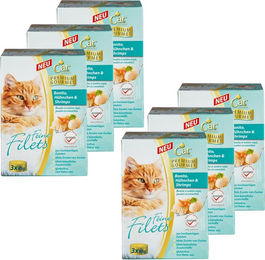 Produktbild von Cat Bonbon Leckerli Feine Filets Bonito Huhn und Shrimps für erwachsene Katzen 6er Set