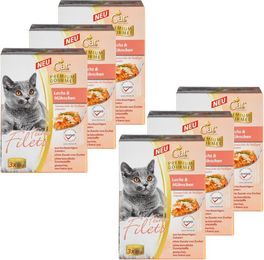 Produktbild von Cat Bonbon Leckerli Feine Filets Lachs und Huhn für erwachsene Katzen 6er Set