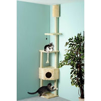 Produktbild von Cat Dream Eck-Kratzbaum beige mit Deckenspanner aus Holz