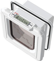 Cat Mate Mikrochip Katzenklappe Elite in Weiß mit Zeitsteuerung und wasserabweisender Funktion aus Kunststoff - 1 Stk. – Bild 1 von 13