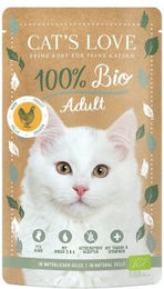 CAT'S LOVE Bio Nassfutter für Katzen Adult Huhn Stückchen in Gelee 6x100 g - 6 x 100 g – Bild 1 von 3