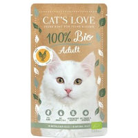 Produktbild von CAT'S LOVE Bio Nassfutter Katze Adult Huhn Stückchen in Gelee 12x100 g - 12 x 100 g