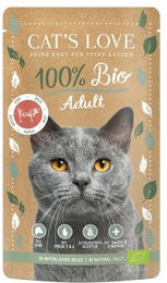 CAT'S LOVE Bio Nassfutter Katze Adult Rind Stückchen in Gelee 6x100 g - 6 x 100 g – Bild 1 von 2