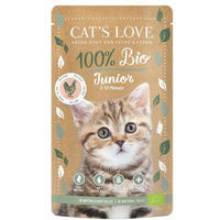 Produktbild von CAT'S LOVE Bio Nassfutter Katze Junior Geflügel Stückchen in Gelee 12x100 g - 12 x 100 g