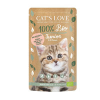 Produktbild von Cat's Love Junior Bio Katzenfutter Geflügel Stückchen in Gelee 6x100g