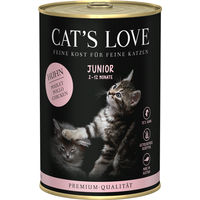 Produktbild von Cat's Love Junior Katzen Nassfutter Huhn Stückchen in Sauce für Kitten 6 x 400 g - 6 x 400 g