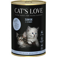 Produktbild von Cat's Love Junior Kitten Nassfutter Kalb Pastete mit hohem Fleischanteil 6 x 400 g - 6 x 400 g