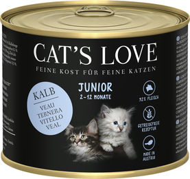 Cat's Love Junior Kitten Pastete Kalb mit hohem Fleischanteil 6 x 200 g - 6 x 200 g – Bild 1 von 4
