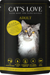 Cat's Love Katzen Nassfutter Adult Kalb und Truthahn Stückchen in Gelee 12 x 85 g - 12 x 85 g – Bild 1 von 5