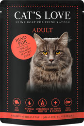 CAT'S LOVE Katzen Nassfutter Adult Rind Pur Stückchen in Gelee 12 x 85 g - 12 x 85 g – Bild 1 von 5