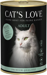 CAT's LOVE Katzen Nassfutter Pute Pur Adult Stückchen in Gelee getreidefrei ohne Zucker 6 x 400 g - 6 x 400 g – Bild 1 von 3