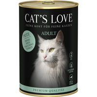 Produktbild von CAT's LOVE Katzen Nassfutter Pute Pur Adult Stückchen in Gelee getreidefrei ohne Zucker 6 x 400 g - 6 x 400 g