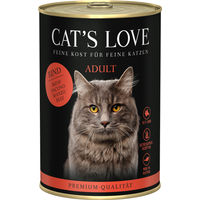 Produktbild von Cat's Love Katzen Nassfutter Rind Pur Adult Stückchen in Sauce Getreidefrei 6 x 400 g - 6 x 400 g
