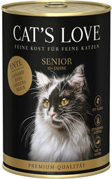 Produktbild von Cat's Love Katzen Nassfutter Senior Ente Stückchen in Sauce getreidefrei ohne Zucker 6 x 400g - 6 x 400 g