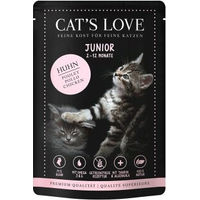 Produktbild von CAT'S LOVE Katzenfutter Junior Kitten Huhn in Gelee mit hohem Fleischanteil und Algenkalk 48x85 g - 48 x 85 g