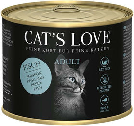 Produktbild von Cat's Love Nassfutter Fisch Pur mit Distelöl und Petersilie getreidefrei für erwachsene Katzen 6x200g