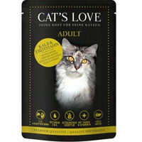 Produktbild von CAT'S LOVE Nassfutter für Katzen Adult Kalb und Truthahn Stückchen in Gelee 48x85 g - 48 x 85 g