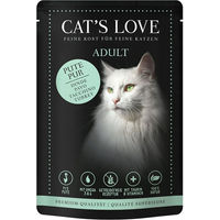 Produktbild von Cat's Love Nassfutter für Katzen Adult Pute Pur mit Lachsöl und Katzengamander hoher Fleischanteil 12x85g