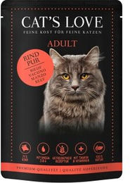 CAT'S LOVE Nassfutter für Katzen Adult Rind in Gelee mit Distelöl und Löwenzahn 48x85 g - 48 x 85 g – Bild 1 von 2