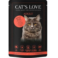 Produktbild von CAT'S LOVE Nassfutter für Katzen Adult Rind in Gelee mit Distelöl und Löwenzahn 48x85 g - 48 x 85 g