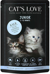 Produktbild von Cat's Love Nassfutter Junior Kitten Kalb mit Lachsöl 12x85g