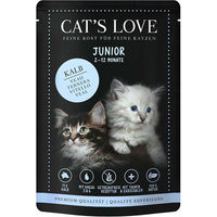 Produktbild von Cat's Love Nassfutter Junior Kitten Kalb mit Lachsöl 12x85g