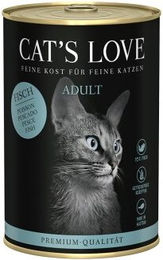 CAT'S LOVE Nassfutter Katze Adult Fisch pur mit hohem Fleischanteil ohne Konservierungsstoffe 6x400 g - 6 x 400 g – Bild 1 von 2