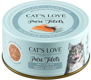 CAT'S LOVE Nassfutter Katze Adult Pure Filets Lachs 6x100 g - 6 x 100 g – Bild 1 von 2