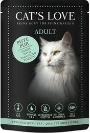 CAT'S LOVE Nassfutter Katze Adult Pute in Gelee mit Lachsöl und Katzengamander 48x85 g - 48 x 85 g – Bild 1 von 2