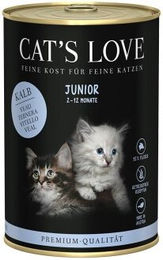 CAT'S LOVE Nassfutter Katze Junior Kalb 6x400 g - 6 x 400 g – Bild 1 von 2