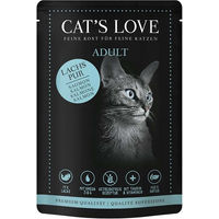 Produktbild von Cat's Love Nassfutter Lachs Pur mit Distelöl und Petersilie für erwachsene Katzen 12x85g
