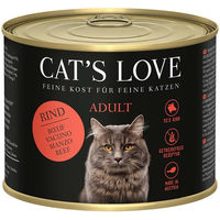 Produktbild von Cat's Love Nassfutter Rind Pur mit Distelöl und Löwenzahn für erwachsene Katzen getreidefrei 6x200g