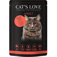 Produktbild von Cat's Love Nassfutter Rind Pur mit hohem Fleischanteil für erwachsene Katzen 12x85g