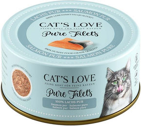 Produktbild von Cat's Love Pure Filets Lachs Katzenfutter für alle Altersstufen 6x100g