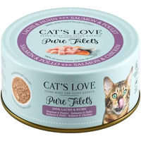 Produktbild von Cat's Love Pure Filets Nassfutter Huhn & Lachs getreidefrei mit hohem Fleischanteil für Katzen 6x100g - 6 x 100 g