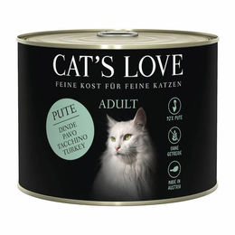 CAT'S LOVE Pute Pur Nassfutter Paté für erwachsene Katzen getreidefrei 6 x 200 g - 6 x 200 g – Bild 1 von 3