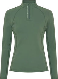 Produktbild von Catago Bree Reitshirt Damen Winter Reittrikot mit halbem Reißverschluss Grün Größe L