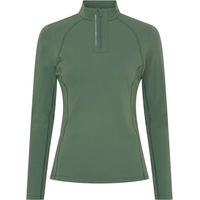 Produktbild von Catago Bree Reitshirt Damen Winter Reittrikot mit halbem Reißverschluss Grün Größe L