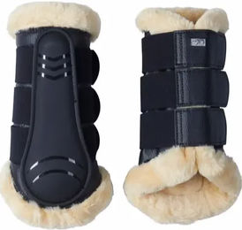 Catago Dressurgamaschen mit Kunstfell Schwarz XL 2 Stück – Bild 1 von 3