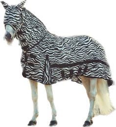 Produktbild von Catago Fliegendecke Zebra mit Halsteil und Fliegenmaske aus Polyester