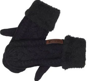 Catago Gestrickte Fäustlinge mit Fleece-Futter Unisex Schwarz Grau Blau – Bild 1 von 2