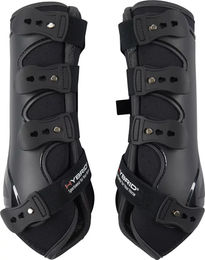 Produktbild von Catago Hybrid Gamaschen aus Neopren für Pferde in Grau und Schwarz Größe M