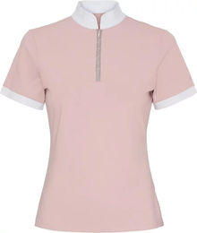 Produktbild von Catago Nice Turnierpolo Damen Reitshirt Weiß Rosa Größe M