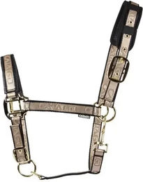 Produktbild von Catago Pony Halfter aus Stoff in Braun und Gold