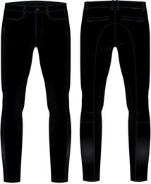 Produktbild von Catago Raven Reithose für Herren mit Knieschoner Schwarz Größe 42